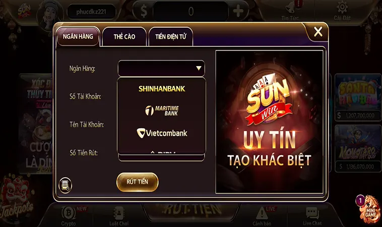 Rút Tiền Tiện Lợi Nhanh Chóng